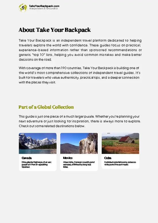 example page 1 from our offline Travel Guide for United States